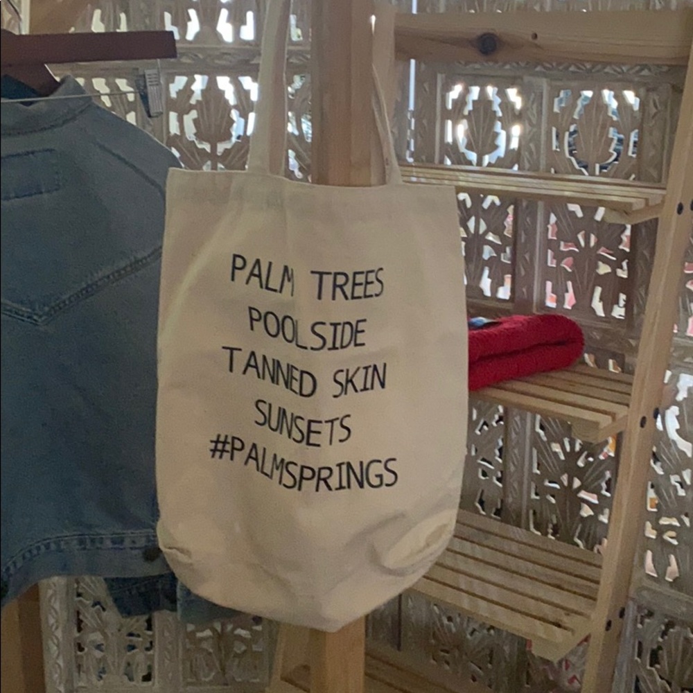 PALM APRINGS canvas tote bag summer coachella